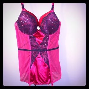 Satin and Lace Bustier Corset Lingerie Top